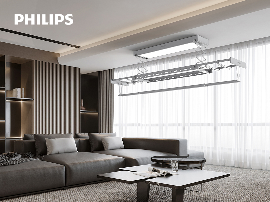 飞利浦智能晾衣架SDR501-RB0焕新升级，阳台美学与智晒体验再进化