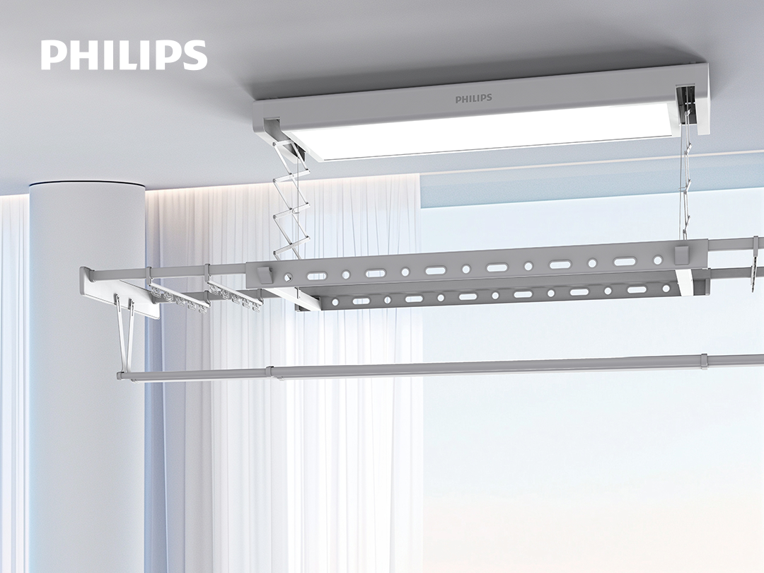 飞利浦智能晾衣架SDR501-RB0焕新升级，阳台美学与智晒体验再进化